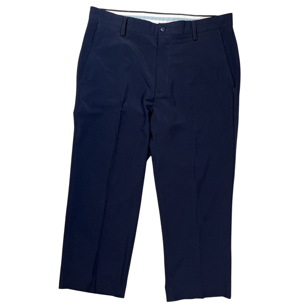 Footjoy Men's Navy Performance Pants Sz 36x30 Golf Pockets Stretch Flat Front - Picture 1 of 9